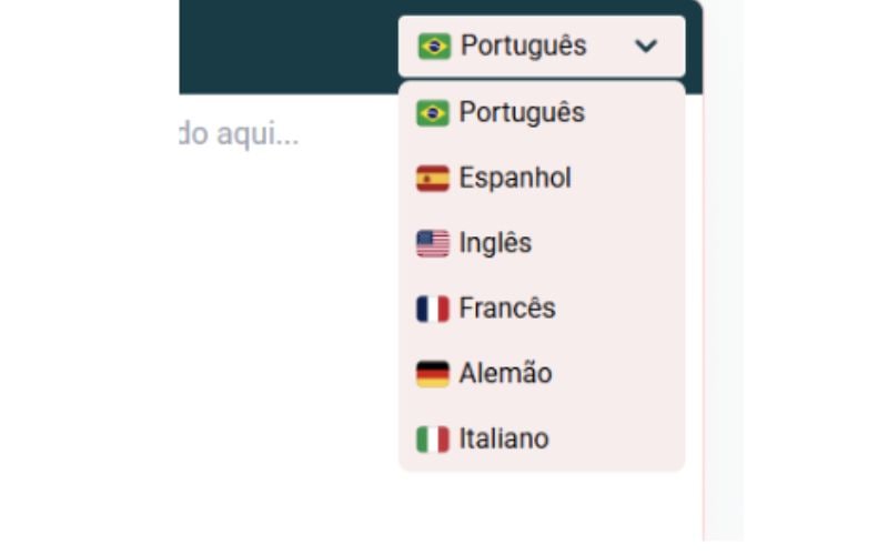 Escolha o idioma