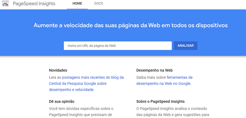 pagespeed velocidade do site