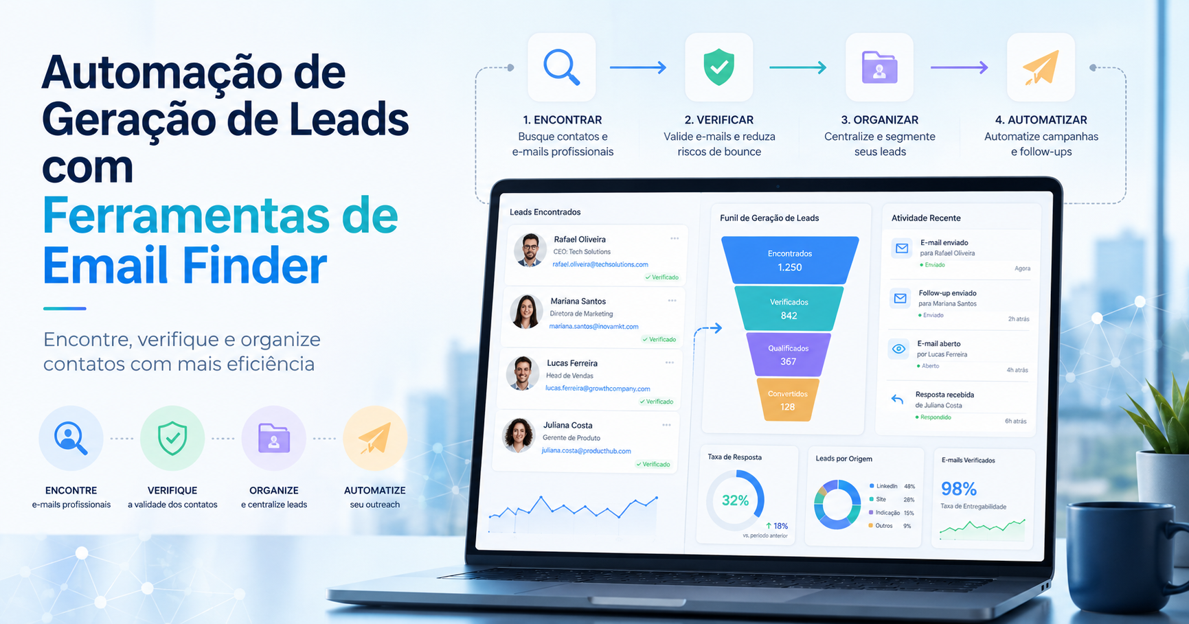Automatizando a geração de leads com ferramentas de pesquisa de e-mail