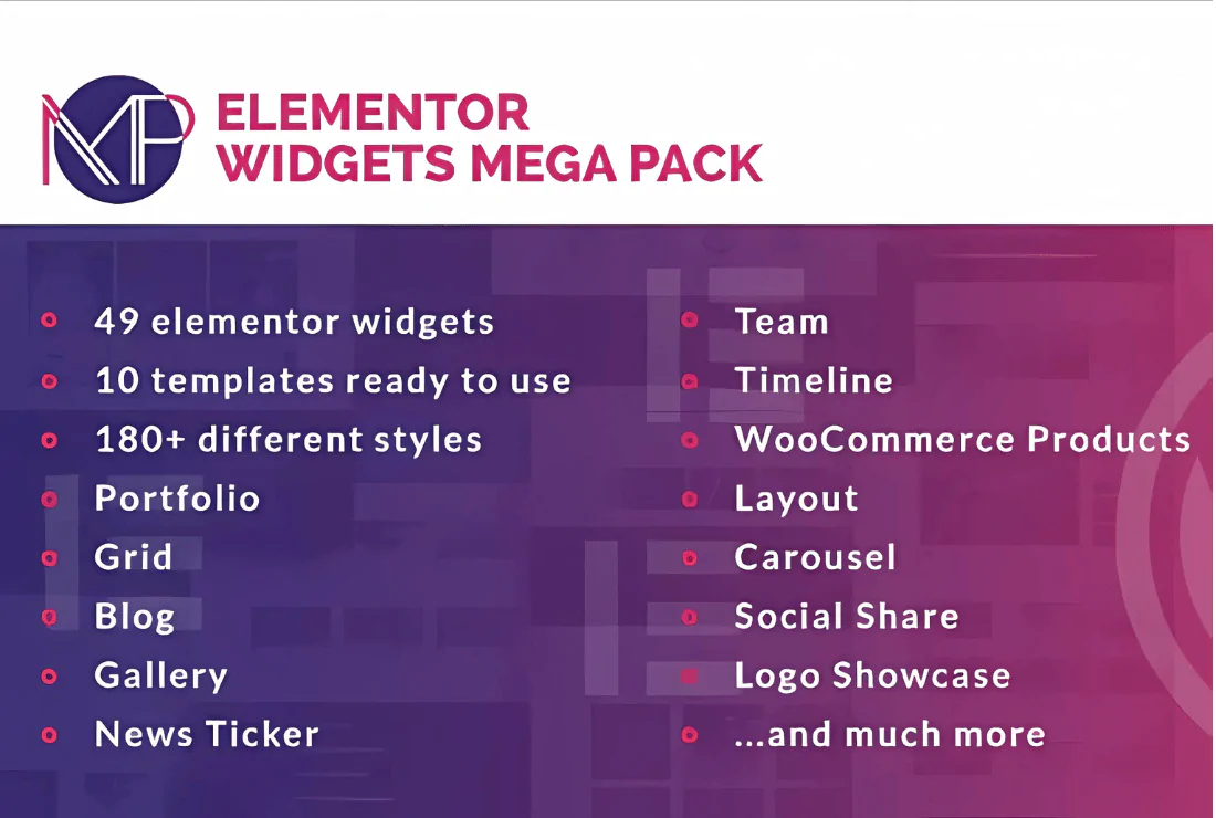 Elementor Widgets Mega Pack - V1.0