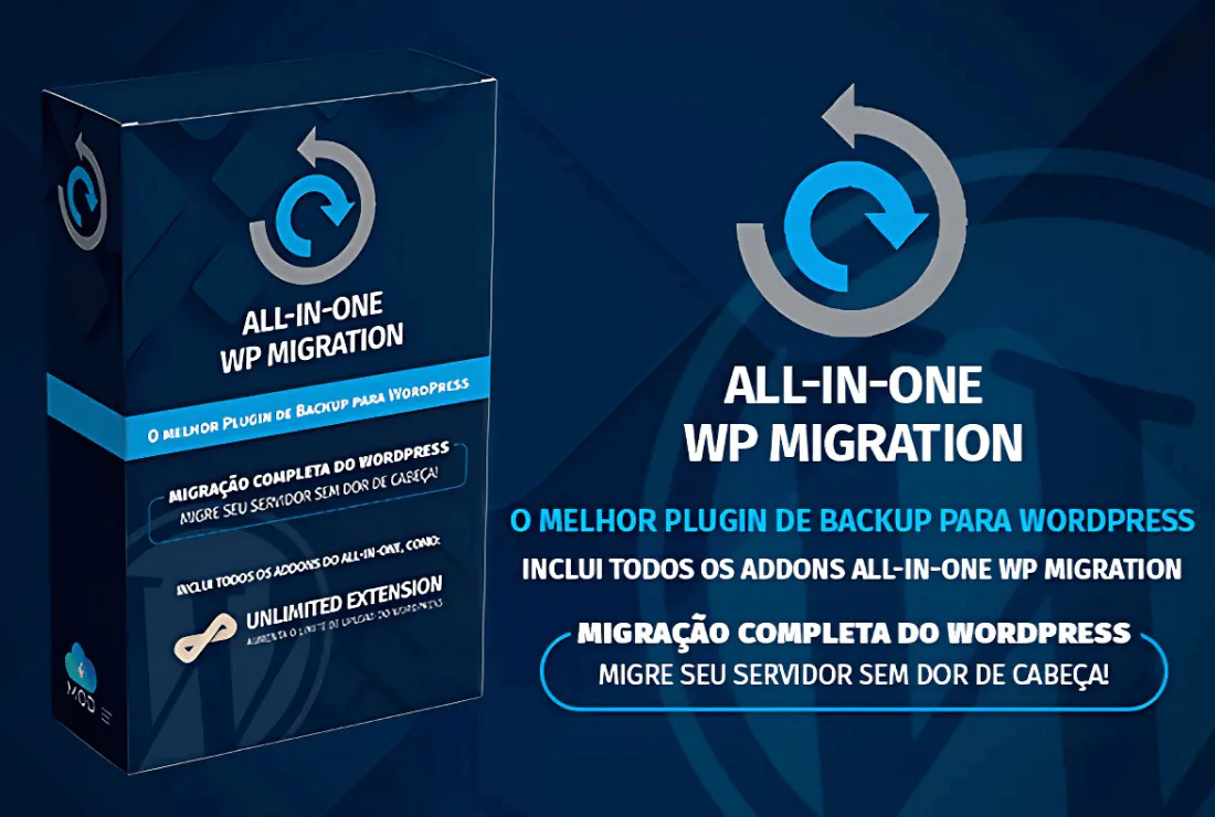 All in One WP Migration - v2.67 Unlimited Extension + todos os addons