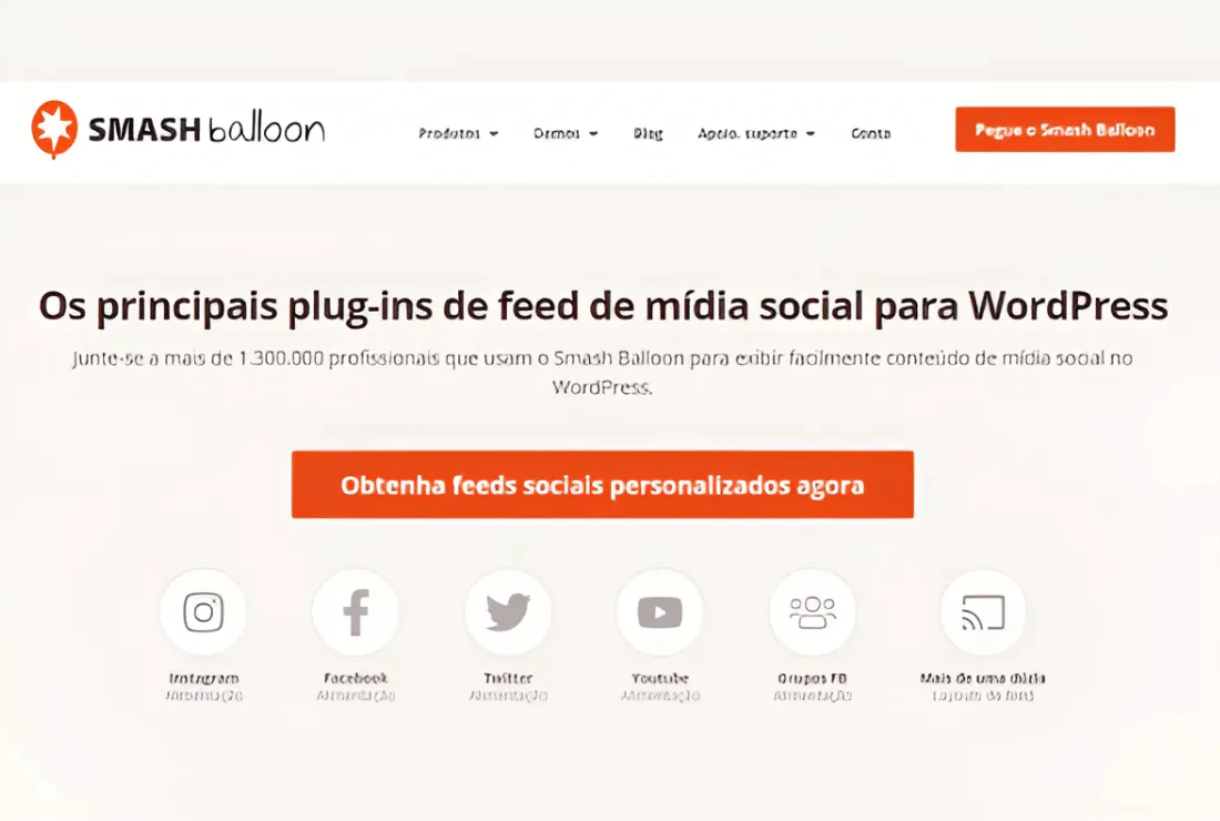 Smash Balloon - Feed em wordpress para YouTube, FacebooK, Twitter e Instagram
