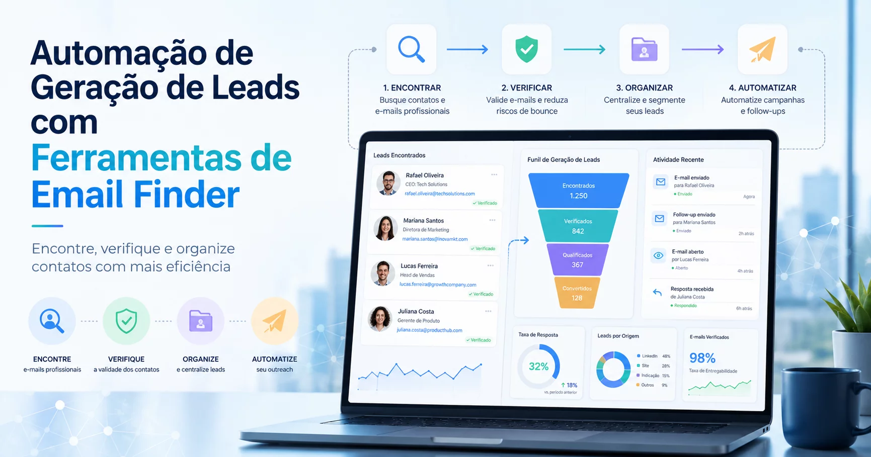 Automatizando a geração de leads com ferramentas de pesquisa de e-mail